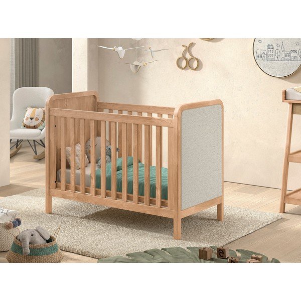 Детско креватче 60x120 cm с регулируема височина в естествен цвят Woods – Vipack-image-1