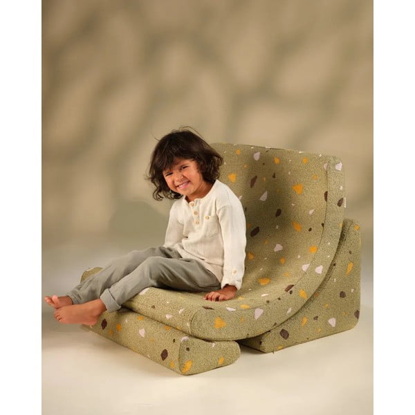 Зелен детски стол от букле и шенил Terrazzo Moon – Wigiwama-image-2