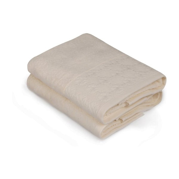 Комплект от две кърпи в кремав цвят Provence, 90 x 50 cm - Soft Kiss
