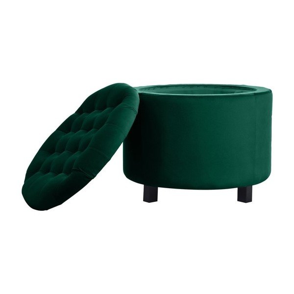 Тъмнозелен пуф с място за съхранение Estrid Френско кадифе, ⌀ 52 cm - JohnsonStyle-image-2