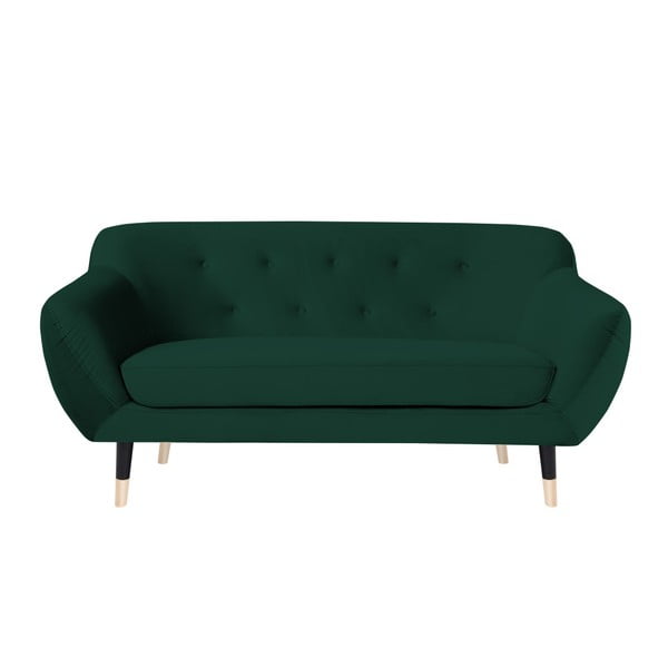 Зелен диван с черни крачета Mazzini Sofas Amelie, 158 cm