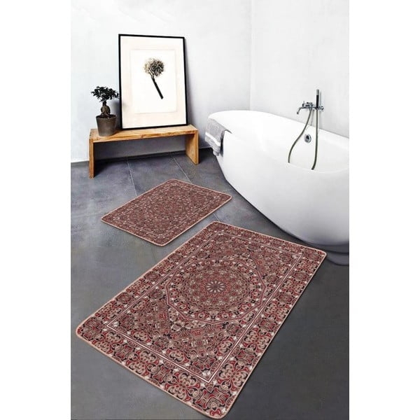 Кафяви кадифени килими за баня в комплект от 2 бр. 60x100 cm – Mila Home-image-2