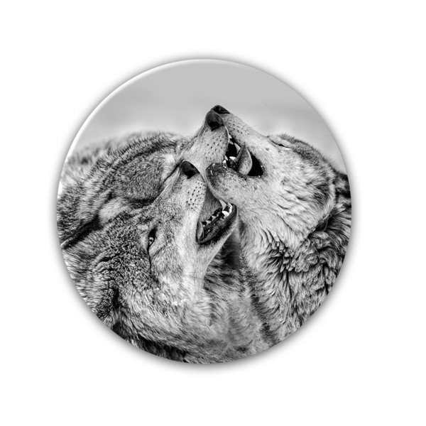 Декорация за стена Glas Ringart Wolves, ø 70 cm - Styler-image-1