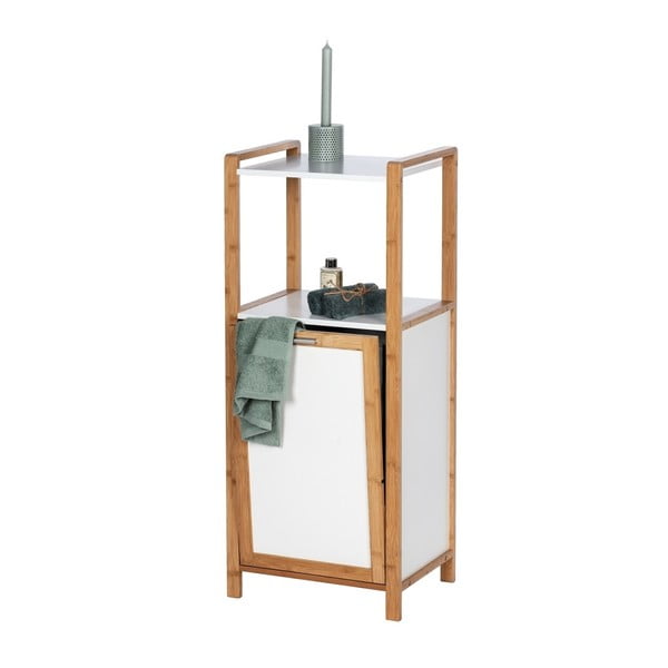Бамбукова етажерка за баня в бял и естествен цвят 40x95 cm Finja - Wenko-image-4