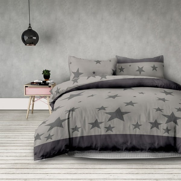 Сиво микрофибърно спално бельо за единично легло Stardust, 140 x 200 cm - AmeliaHome