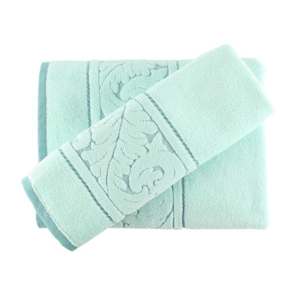 Комплект памучни кърпи и кърпи за баня в ментово зелено - Foutastic