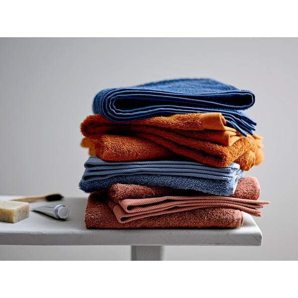 Синя хавлиена кърпа от памук Китай, 140 x 70 cm Comfort Organic - Södahl-image-3