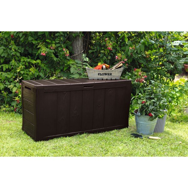 Тъмнокафява пластмасова градинска кутия за съхранение Sherwood – Keter-image-1