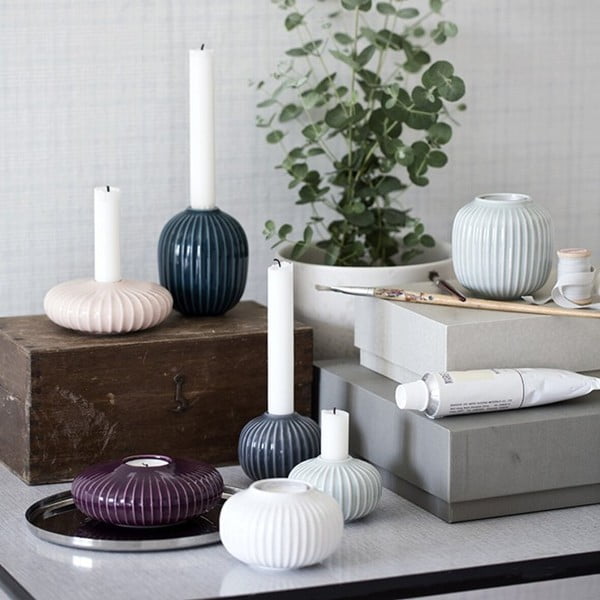 Бял порцеланов свещник Hammershoi за чаена свещ, ⌀ 10 cm Hammershøi - Kähler Design-image-1