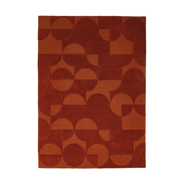 Теракотен ръчно изработен вълнен килим 160x230 cm Gigi – Flair Rugs