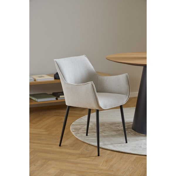 Кремав тапициран трапезен стол Bonita – Actona-image-2