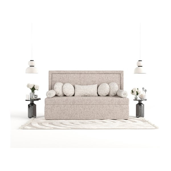 Светлокафяво тапицирано единично легло 90x200 cm Scala – Maison de Rêve-image-4