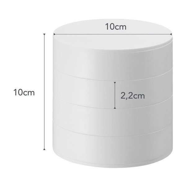 Бяла кутийка за бижута, ⌀ 10 cm Tower - YAMAZAKI-image-4