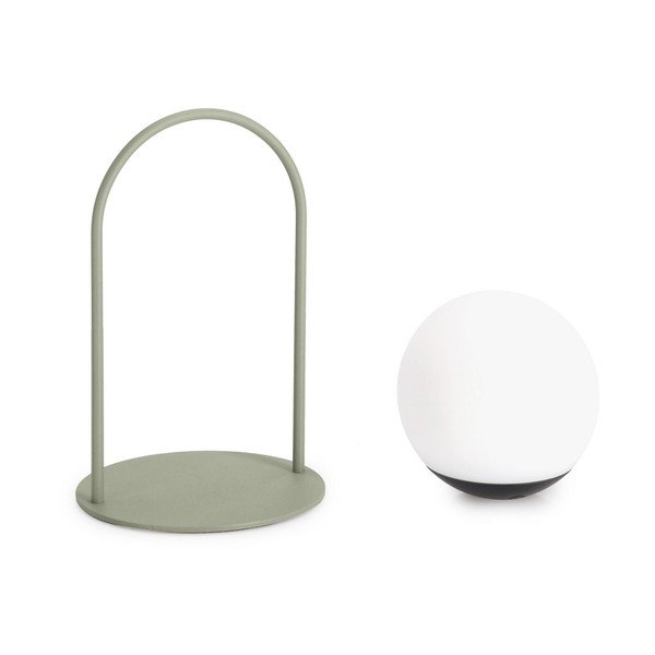 Зелена LED затъмняваща се настолна лампа с пластмасов абажур (височина 21 cm) Pansy – Bizzotto-image-3