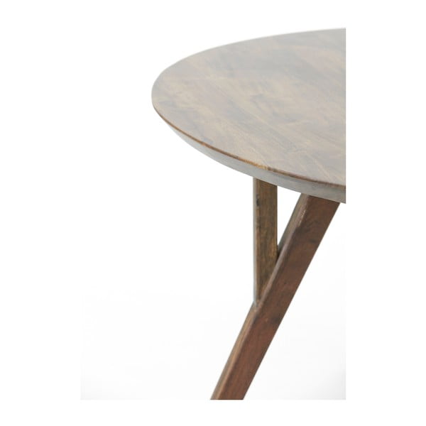 Кафява кръгла трапезна маса с акациев плот ø 120 cm Quenza – Light & Living-image-3