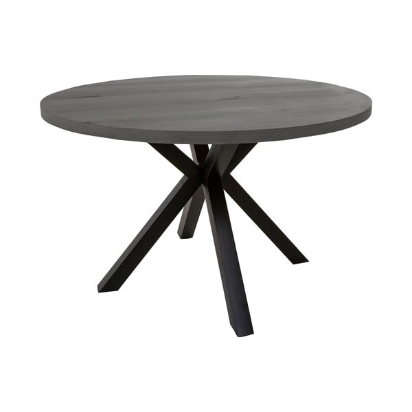 Кръгла маса за хранене Maison с черни крака, сива, ø 120 cm - Canett