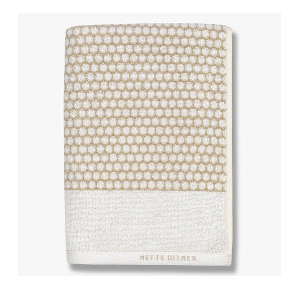 Бяло-бежови памучни кърпи в комплект от 2 броя 40x60 cm Grid - Mette Ditmer Denmark