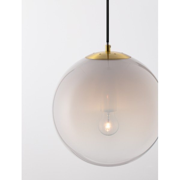 Бяло/ в златист цвят стъклено висящо осветително тяло ø 30 cm Vita – Nova Luce-image-1