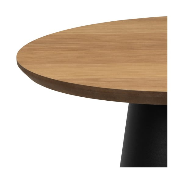 Кръгла масичка за кафе в черен и естествен цвят с дъбов плот ø 45 cm Soli - Actona-image-4