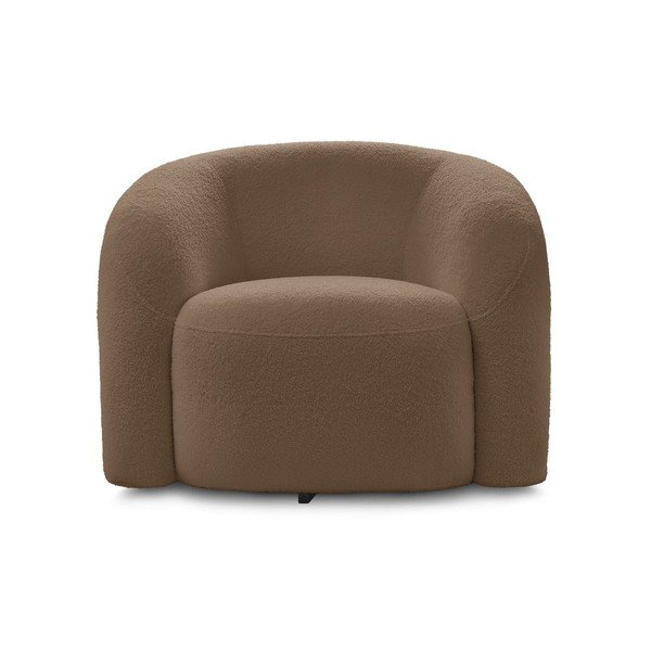 Кафяво въртящо се кресло от прежда с примки от букле Elina – Bobochic Paris-image-3