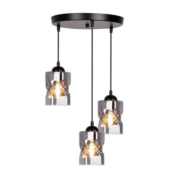 Черно висящо осветително тяло със стъклен абажур Felis - Candellux Lighting-image-2