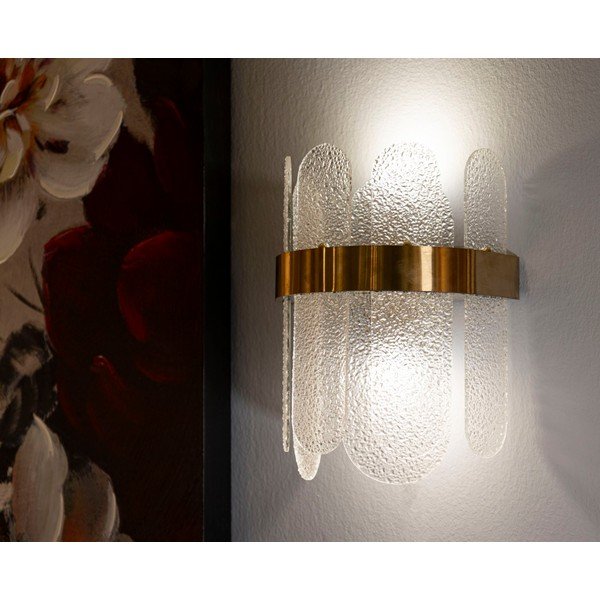 Стъклена стенна лампа  в златист цвят Gris – Mauro Ferretti-image-1