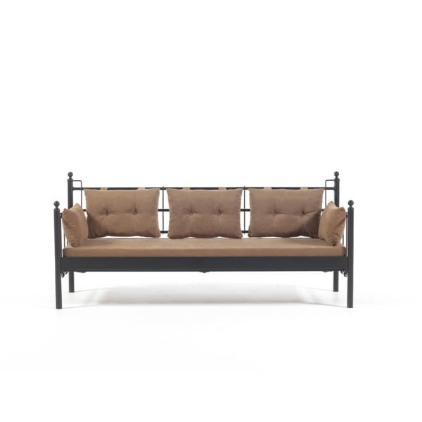 Кафяв триместен диван за открито Lalas DKS, 76 x 209 cm - Unknown