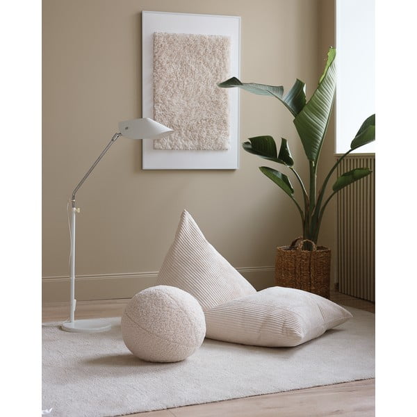 Кремав детски пуф от рипсено кадифе Big Lounger – Wigiwama-image-1