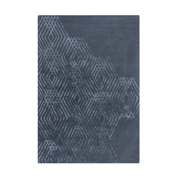 Син вълнен килим , 160 x 230 cm Diamonds - Flair Rugs