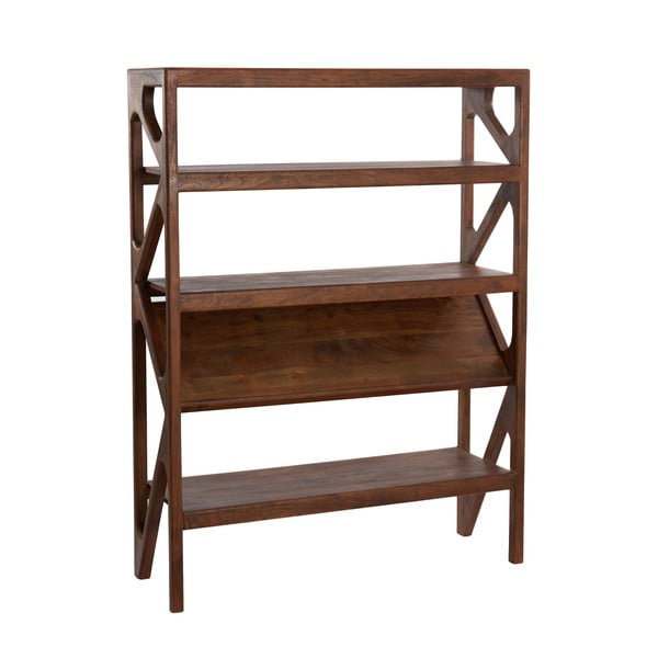 Кафява етажерка от масивна акациева дървесина 120x160 cm Yuki - Light & Living-image-4