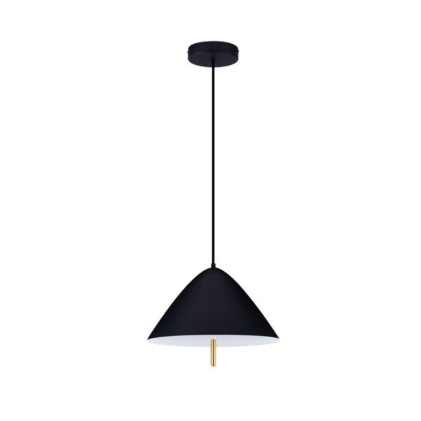 Матово черно метално LED висящо осветително тяло с метален абажур ø 40 cm Oros – Nova Luce