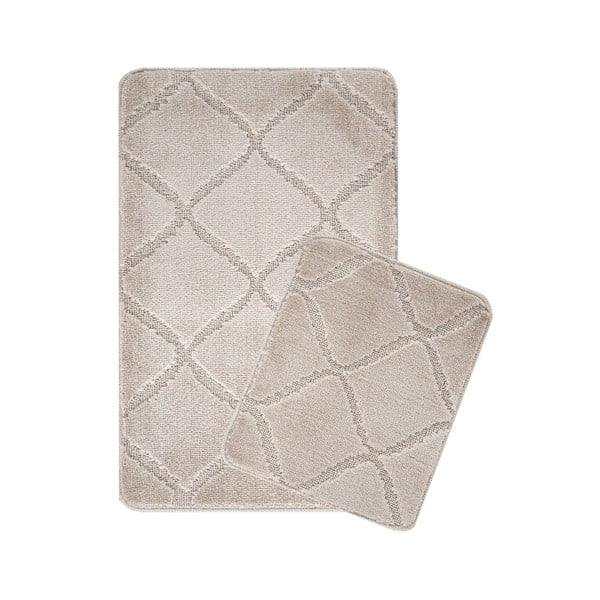 Светлокафяви килими за баня в комплект от 2 бр. 50x80 cm Cizgili – Foutastic