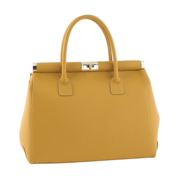 Kožená kabelka Italian Elegance, žlutá