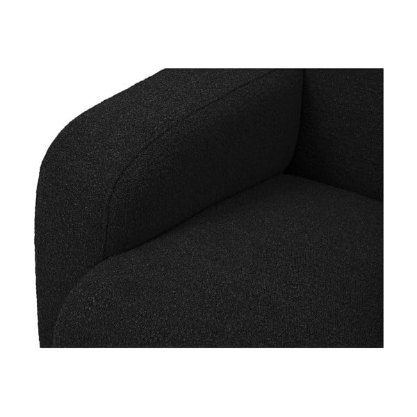 Черен ъглов диван от плат букле (десен ъгъл) Molino - Micadoni Home-image-4