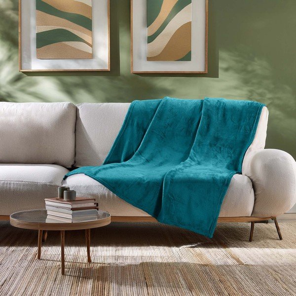 Синьо  одеяло от микрофланела 125x150 cm Flanou – douceur d'intérieur-image-2