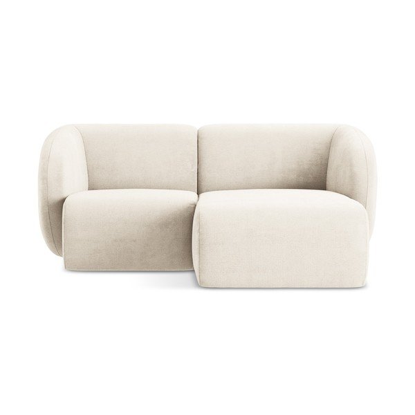 Бежов шенилов ъглов диван (десен ъгъл) Lani – Makamii