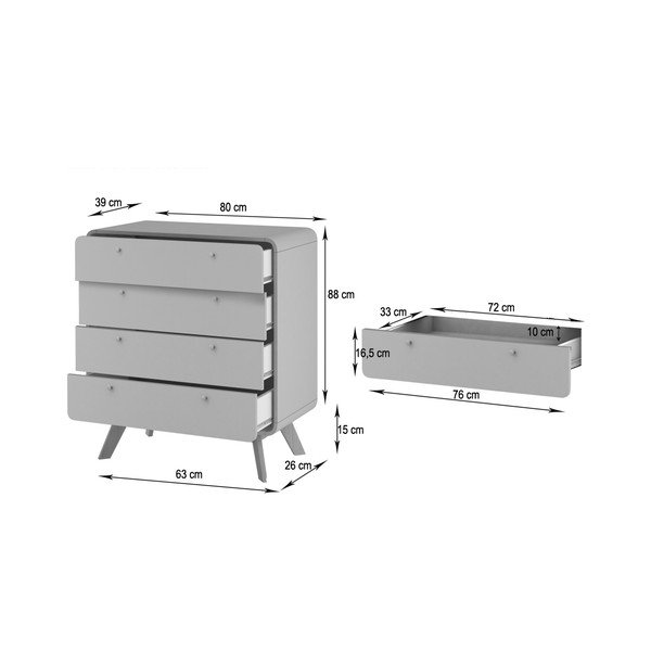 Бял висок скрин 80x88 cm Caitlin – Støraa-image-4