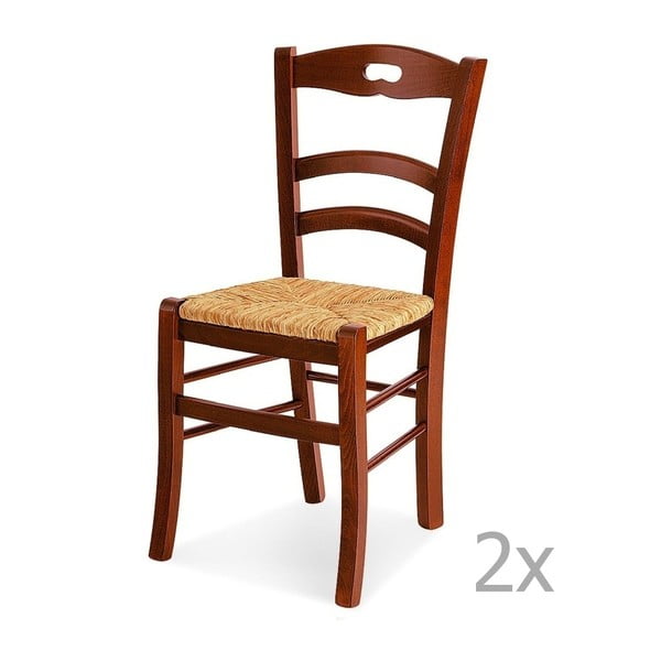 Sada 2 dřevěných jídelních židlí Castagnetti Mare