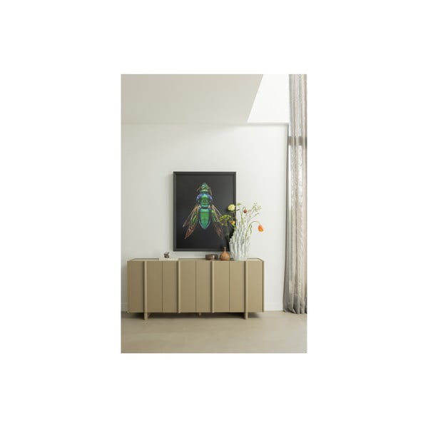 Бежов нисък скрин с чекмеджета от борова дървесина 200x85 cm Basu - WOOOD-image-1