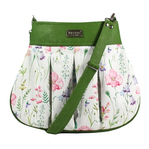 Зелена и бежова дамска чанта Love No.754 - Dara bags