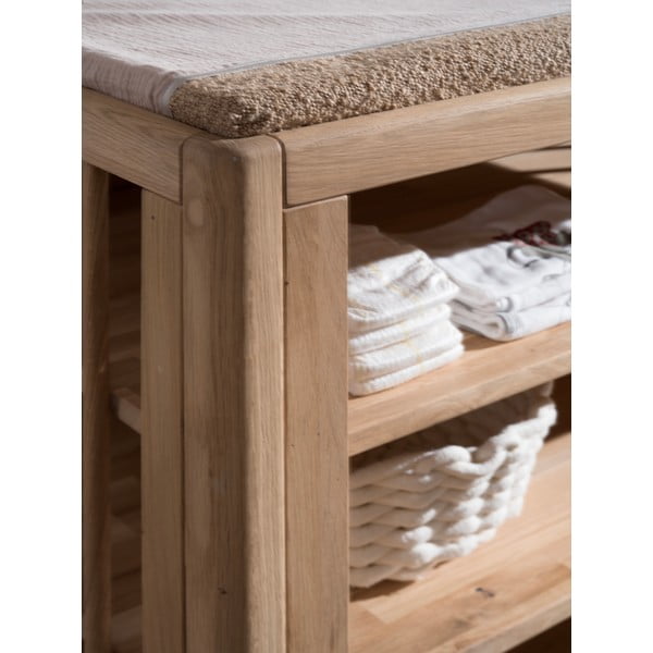 Детски скрин от масивен дъб с маса за преповиване в естествен цвят 100x95x55 cm Forrest – Vipack-image-3