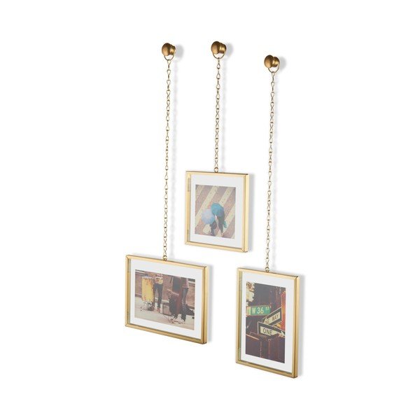 Комплект от 3 висящи рамки за снимки в златисто Angle Fotochain - Umbra-image-4