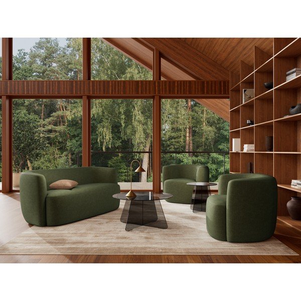 Сива стъклена кръгла масичка за кафе ø 80 cm Samos – Actona-image-1