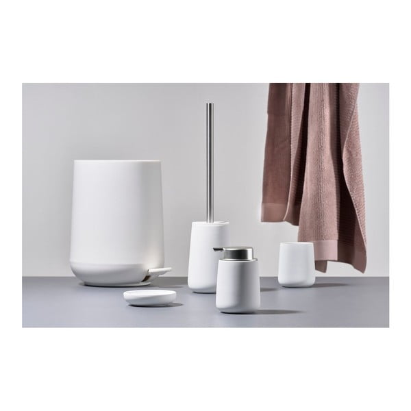 Бяло пластмасово кошче за боклук с педал 5 l Nova – Zone-image-1