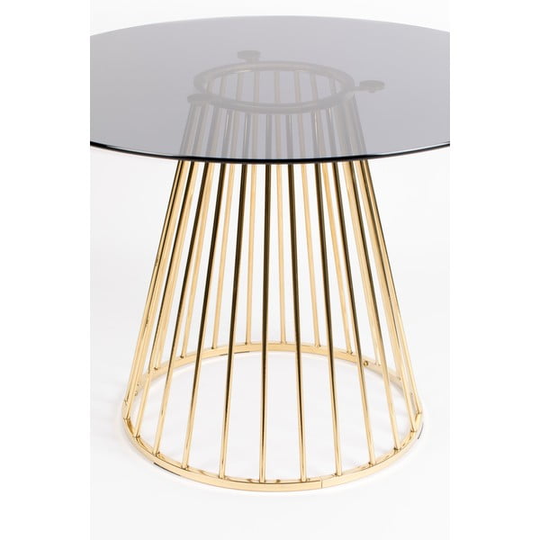 Кръгла маса за хранене със стъклен плот ø 104 cm Floris - White Label-image-2