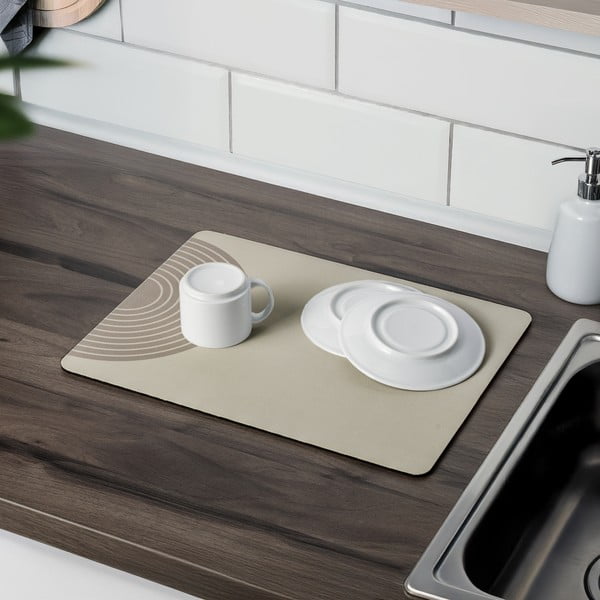Бежова гумена тавичка за оттичане за съдовете 40x30 cm Dima – Wenko-image-1