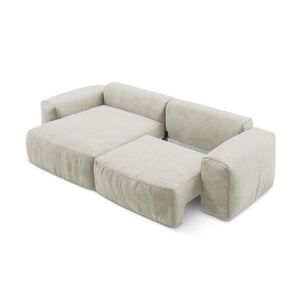 Бежов шенилов сгъваем ъглов диван (ляв ъгъл) Kuki – Makamii-image-4