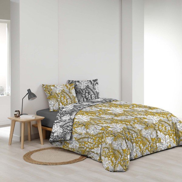 Жълто удължено двойно спално бельо от микрофибър 240x220 cm Calaos – douceur d'intérieur-image-2