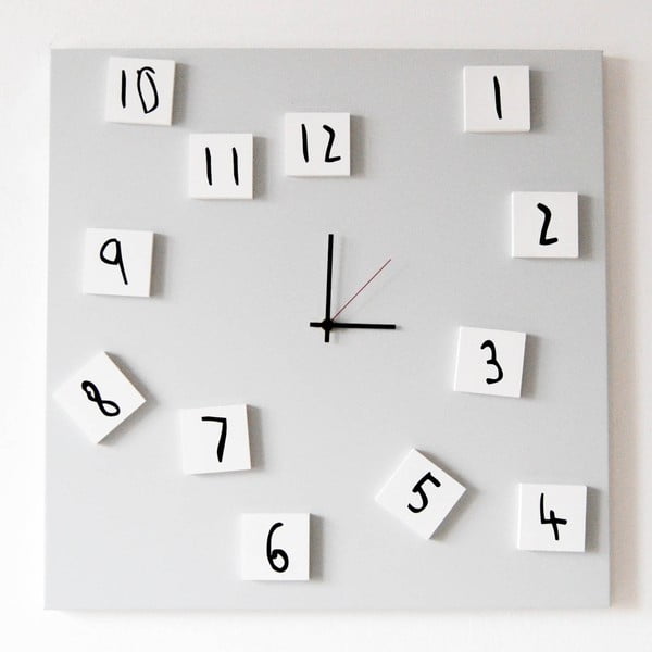 Nástěnné hodiny dESIGNoBJECT.it Changing Clock White, 50 x 50 cm -image-2