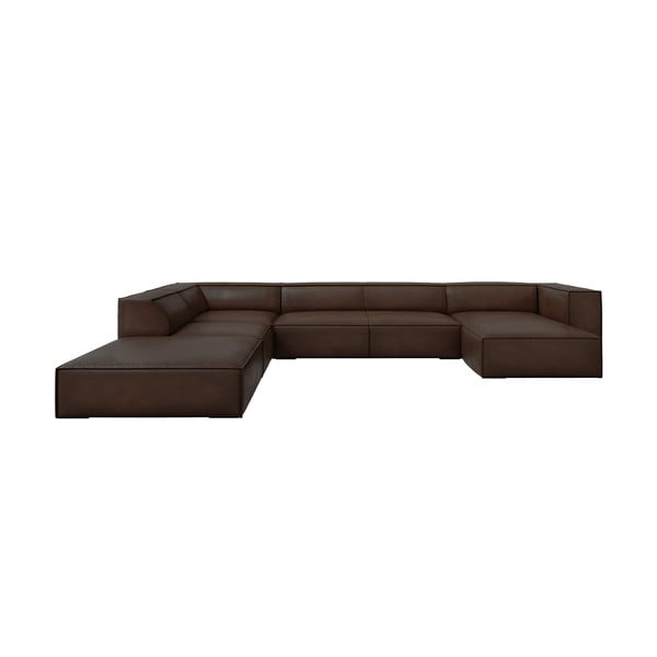 Ъглов диван от тъмнокафява кожа (ляв ъгъл) Madame - Windsor & Co Sofas